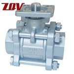 3PC Threaded Ball Valve with ISO5211 Mounting Pad