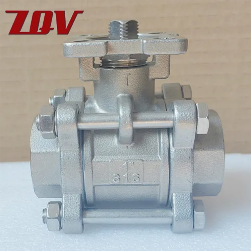 3PC Threaded Ball Valve with ISO5211 Mounting Pad
