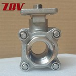 3PC Threaded Ball Valve with ISO5211 Mounting Pad