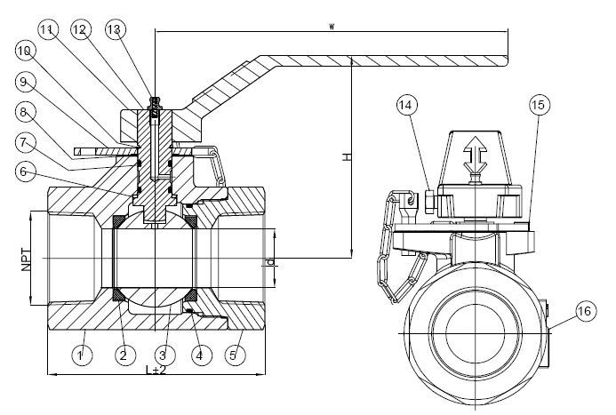 Ductile Iron Threaded Oilpatch Ball Valve